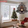 thumbnail image 2 of Stylish Metal Hanging Christmas Tree Wind Spinner - Intricate Patterns & Glowing Candle Design for Garden & Yard Decor, 2 of 7