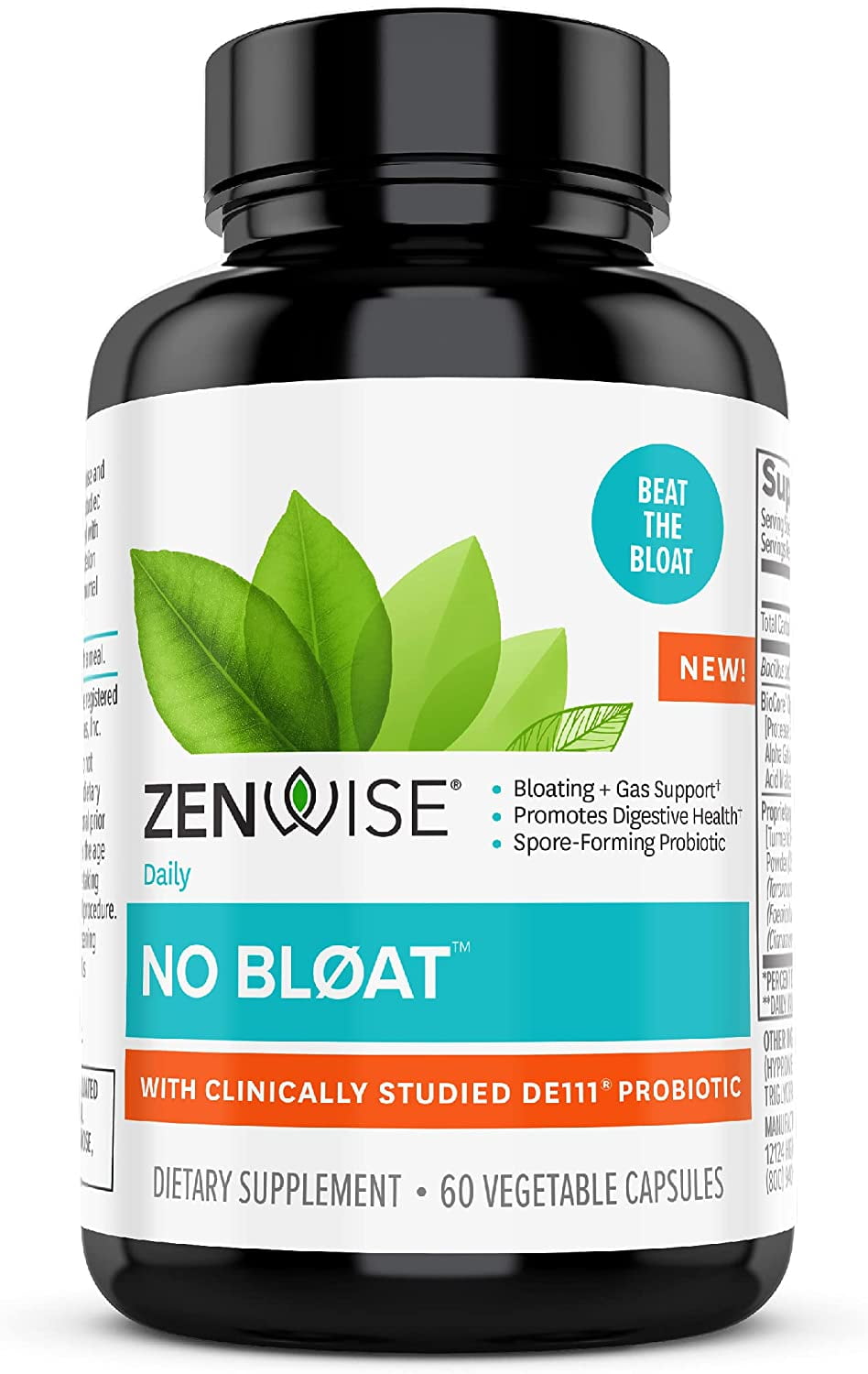 Zenwise No Bloat Probiotics Digestive Enzymes And Herbal Supplement 60 Count Walmart Com