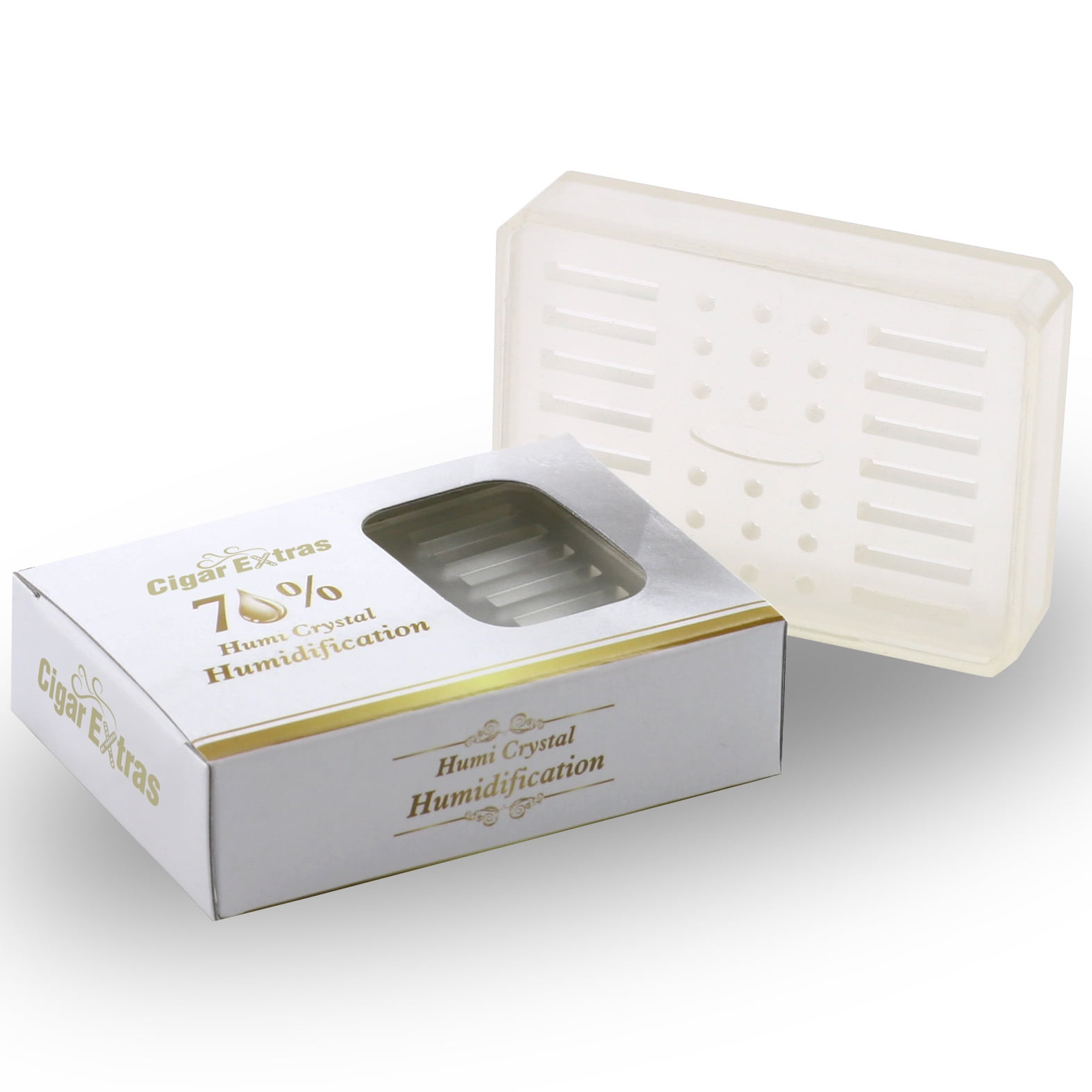 Rectangle 70 Percent Humi Crystal Gel Humidifier, 100 Cigar Capacity