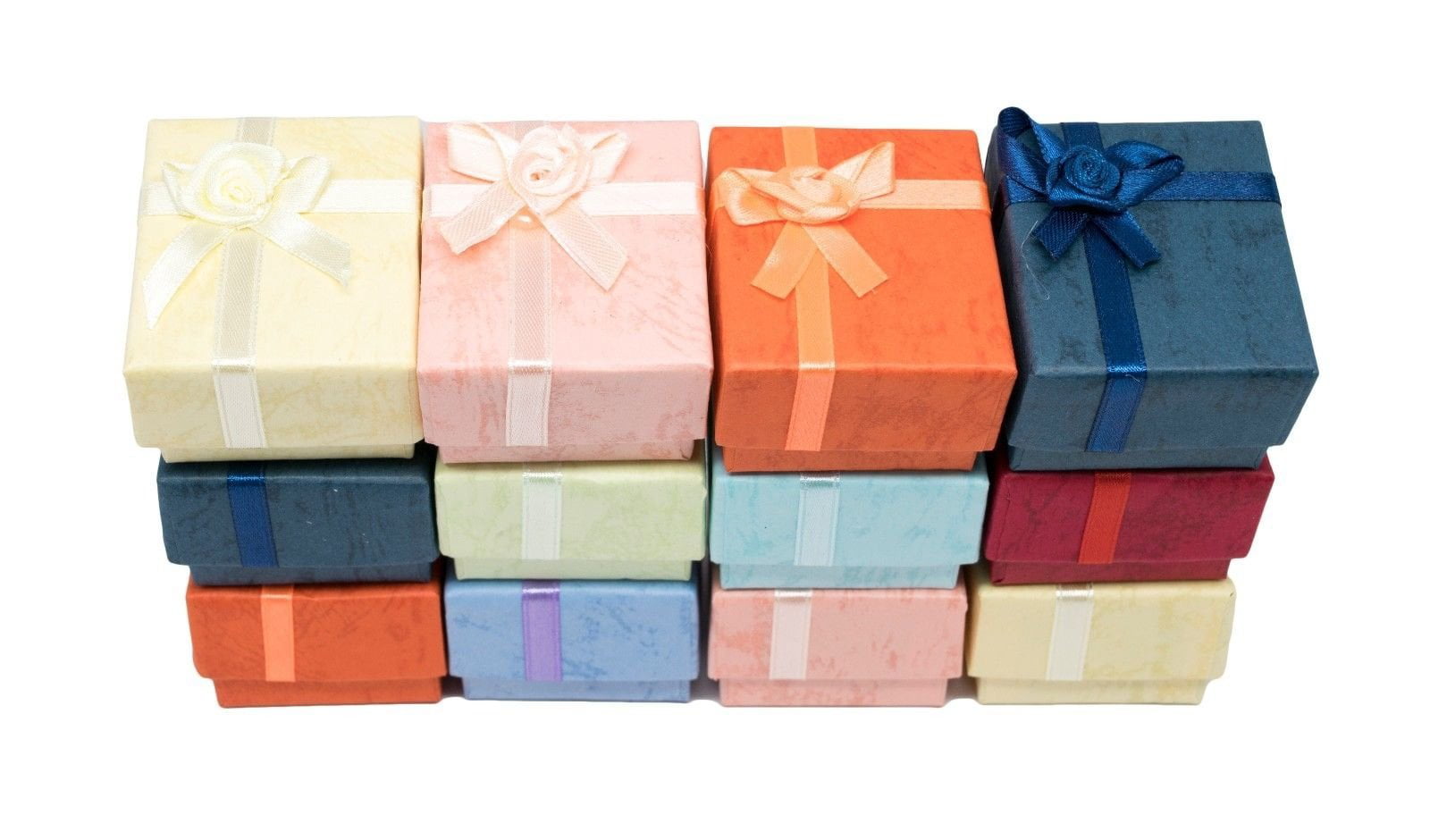 Novel Box™ Cardboard Jewelry Gift Boxes With Rosebug Bows in Assorted Colors 
