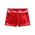thumbnail image 6 of Kaerm Womens Shiny Rave Dance Booty Shorts High Waist Metallic Mini Hot Pants Yoga Dance Bottoms Red XL, 6 of 7