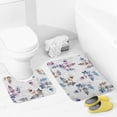 thumbnail image 4 of Watercolor Small Flowers Bathroom Rugs Set 2 Pieces, Bathroom Set - Quick Drying Bath Mat And U-Shaped Toilet Rug, Water Absorbent Bath Carpet For Bedroom Floor Living Room, Machine Washable, 4 of 6