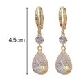 thumbnail image 5 of SmartBy 1 Pair Dangle Earrings Water Drop Pendant Elegant Golden Hypoallergenic Sparkling Rhinestone Women Earrings Fashion Jewelry, 5 of 6