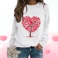 thumbnail image 1 of Qertyioot T-Shirt Graphique de la Saint-Valentin pour Femmes à Manches Longues, Imprimé Col Rond Pull Décontracté, 1 of 5