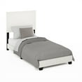 thumbnail image 4 of Furinno Pessac Upholstered Bed Frame, White PU Leather, Twin XL, 4 of 6
