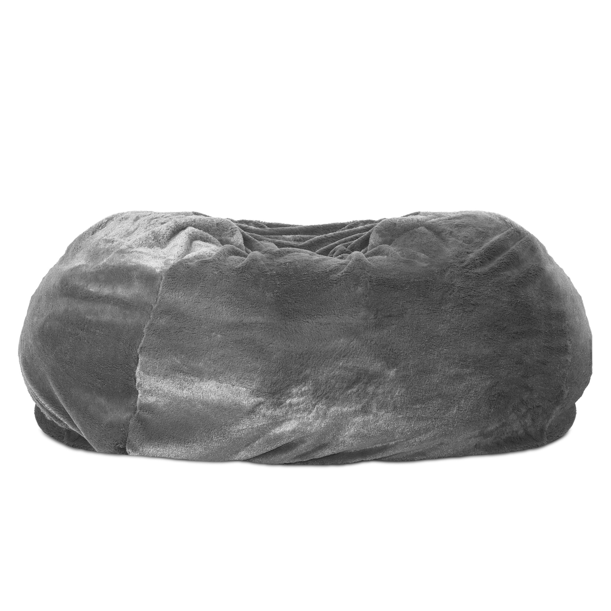 FurHaven Pet Products Round Plush Ball Dog Bed - Gray Mist, Large - 34