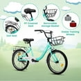 thumbnail image 2 of 20in Bicycle for Kids 6-12, SHINPT Girls and Boys Bike with Rear Rack, Toddler Bike with Basket, Lightweight Steel Frame (White, Pink, Green, Purple), Bike for 6-12 year old girl, Boys Bike for Gift, 2 of 8
