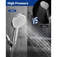 thumbnail image 3 of Cabezal de ducha de mano de alta presión de 3 ajustes con manguera de acero inoxidable de 59" y montaje ajustable, ideal para baño, 3 of 7