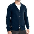 thumbnail image 2 of Styesk Cardigan Sweater for Men Open Front Button Knit Sweater Solid Color Loose Fit Long Sleeve Sweater Casual Soft Cotton Chunky Cardigan, 2 of 4