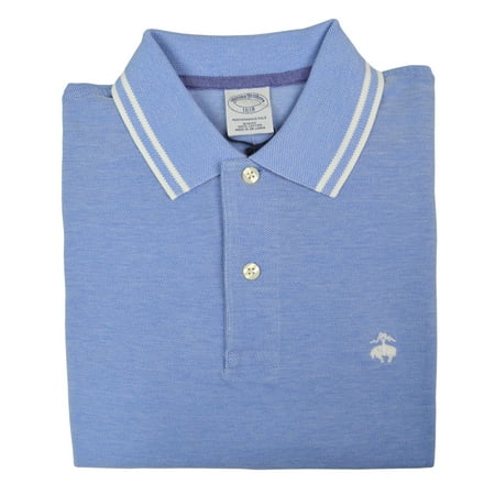 New Brooks Brothers Mens Blue Striped Collar Slim Fit Polo Shirt 2XL XXL 3704-3