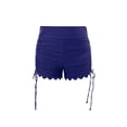 thumbnail image 6 of Women Swim Shorts, High Waist Drawstring Wavy Hem Solid Summer Bathing Surfing Bottoms, 6 of 10