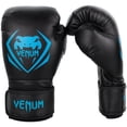 thumbnail image 1 of Guantes de boxeo Venum Contender de cuero sintético negro/cian, 1 of 4