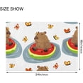 thumbnail image 3 of SKYSONIC Bathroom Rug Toiletry Mat Set, 2 pack Capybara in Pool Print, Fluffy Plush Absorbent Bath Rugs Carpet for Bathroom Floor Toilet Tub and Shower,23.6"x15.7"+17.3"x13.4", 3 of 7