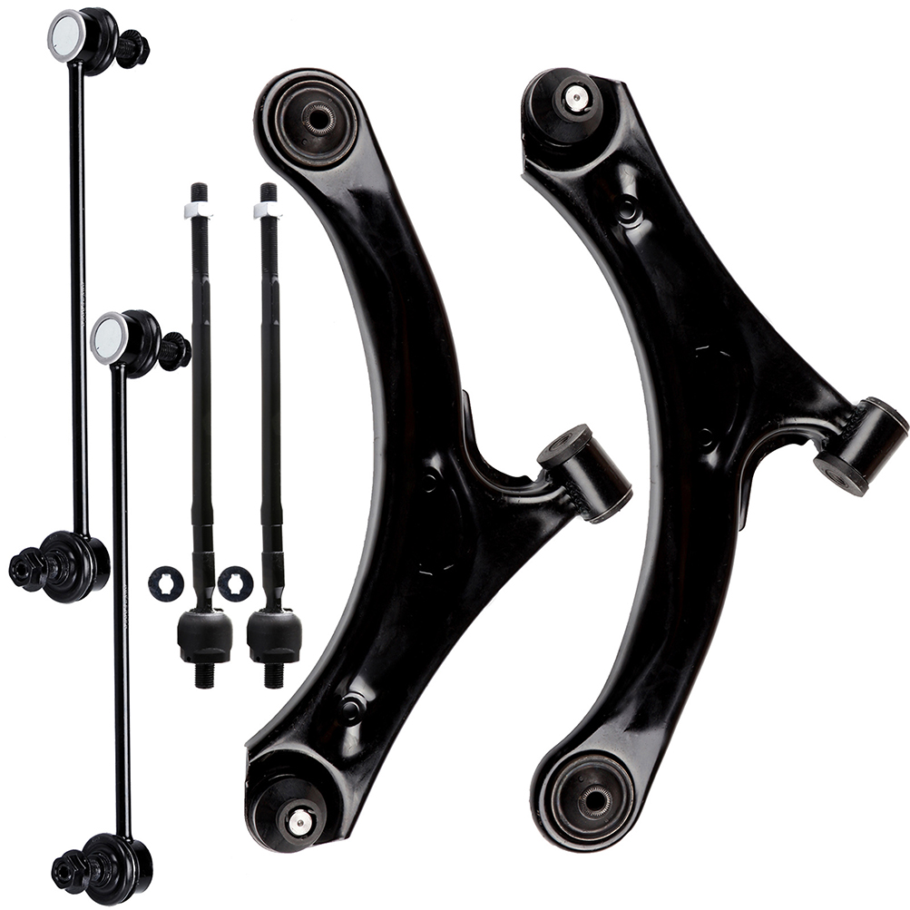 ECCPP - 6PCS Front Lower Control Arm And Ball Joint Inner Tie Rod End Sway Bar Link Compatible Fit 2004-2007 For Suzuki Aerio Suspension Kit