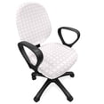 thumbnail image 1 of Abstract Office Chair Slipcover, Geometrical Theme Monochrome Illustration Along Regularly Repeating Squares, Protective Stretch Decorative Fabric Cover, Standard Size, Pale Rose White, by Ambesonne, 1 of 5