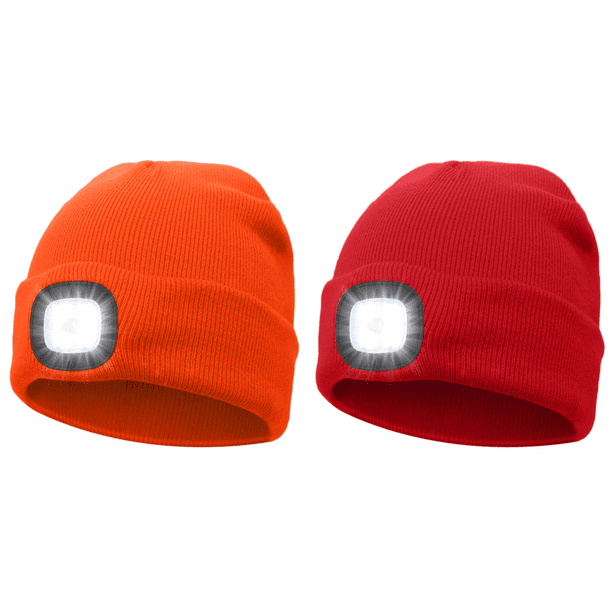 Gorro Recargable USB Con 4 LED Regalos para Papá () Naranja