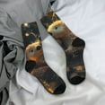 thumbnail image 5 of Daiia Adorable Otter Pair Hug Print Crew Socks – Soft Breathable Long Socks for Men & Women, Moisture-Wicking & Comfortable Daily Wear Socks, One-Size Fits Most (US 5-11), 5 of 6