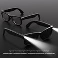 thumbnail image 2 of AI Smart Glasses with High-Power Flashlight, Bluetooth Audio Sunglasses with AI Voice Assistant, Wireless Charging Open-Ear Headphones for iOS/Android, Style B (Clear), 2 of 8