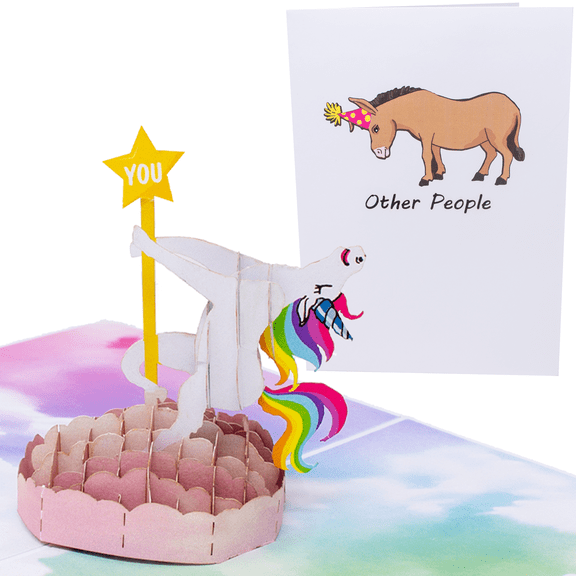 Unicorn Stripper Funny 3D Greeting Card