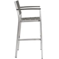 thumbnail image 4 of Modway Shore Outdoor Patio 3 Piece Aluminum Pub Set in Silver Gray, 4 of 7