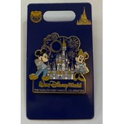 Disney Walt Disney World 50th Anniversary Mickey Minnie Castle Pin New with Card