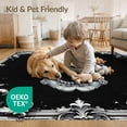 thumbnail image 4 of ODIKA 8'x10' Washable Area Rug Gothic Skull Ghost Horror Vintage Scroll Filigree Border Motif for Dining Room, Large Office, Lounge, Non-Slip Chair-Friendly Mat, 4 of 7