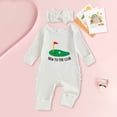 thumbnail image 2 of Staki Toddler Pajamas Baby Girl Outfit Romper Onesie Cute Ribbed Knit Jumpsuit Winter Clothes(White,3-6 Months), 2 of 6