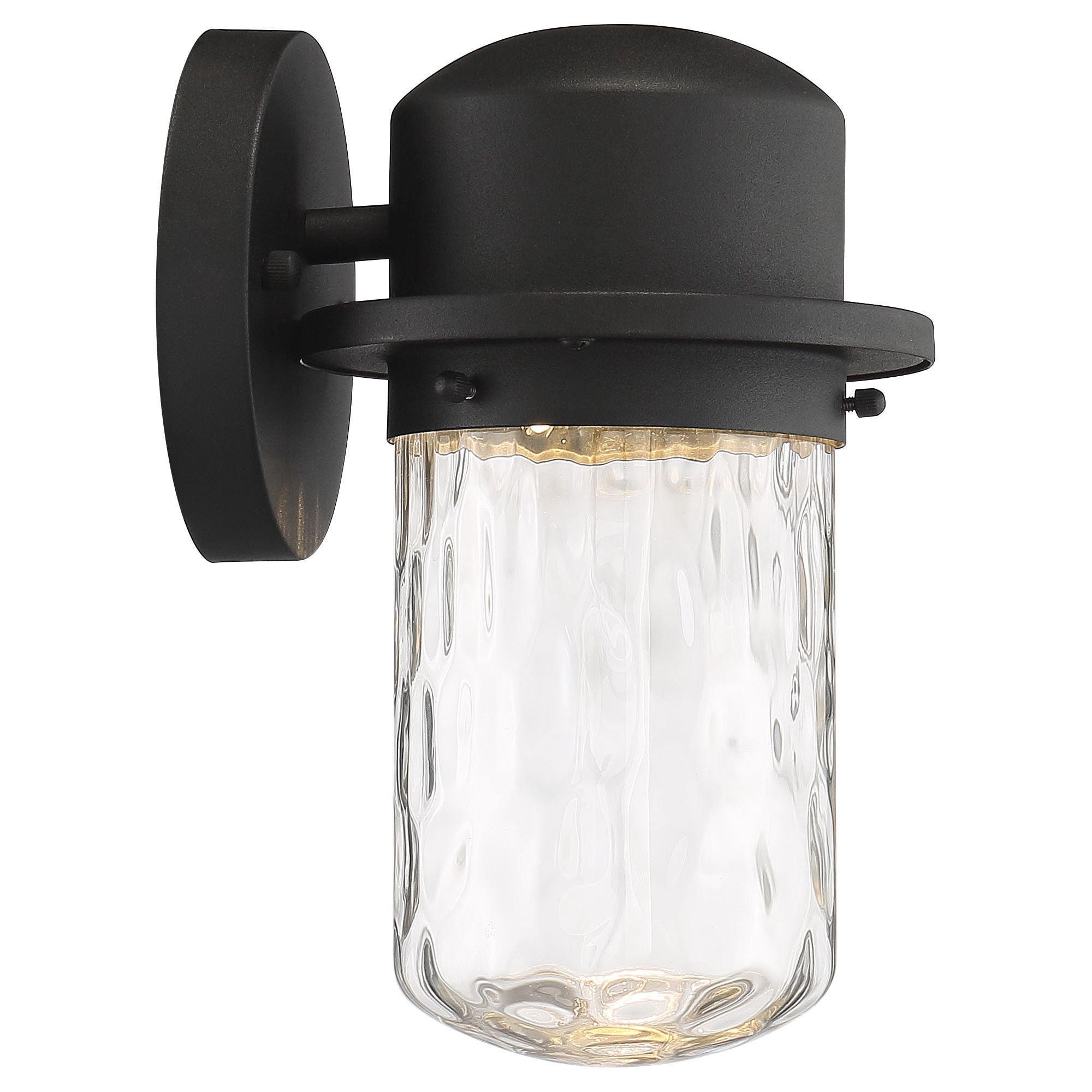 Possini Euro Kell Modern Outdoor Wall Light – Textured Black, Dimmable LED Up/Down Light, 14 Inch, Sanded Glass, For Porch & Patio