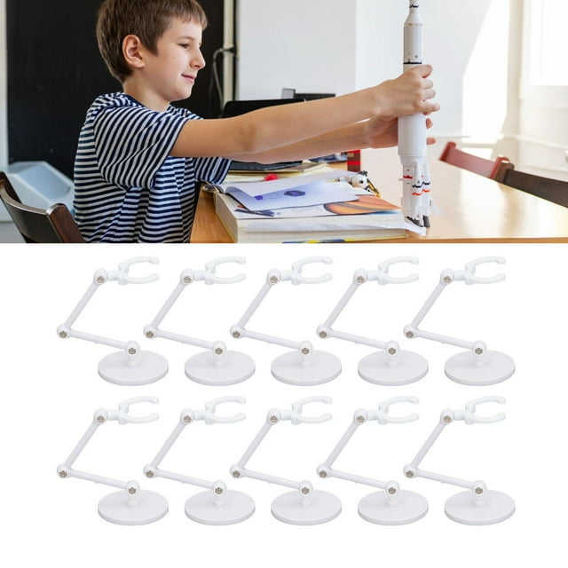 Lot de 10 Supports de Figurines d'Action Supports de Poupée Cadre de Support Mobile pour Modèles de 6 Pouces avec Base Réglable en Plastique