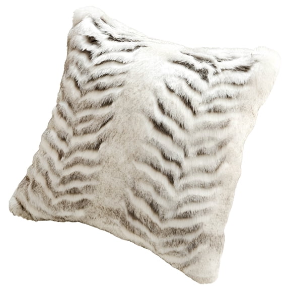 Faux Fur Pillowcase, Grey Tiger Print Pillowcase, 18 x 18 in / 45 x 45 cm Soft Plush Decorative Square Pillow case, Retro Minimalist Style Cushion Cover for Sofa Living Room Decor, Bedroom, Couch