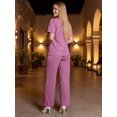 thumbnail image 3 of Conjunto Deportivo Casual para Mujer Unitalla Set de Blusa Manga Corta y Pants Recto Tela Stretch Rayada Súper Cómoda, 3 of 5