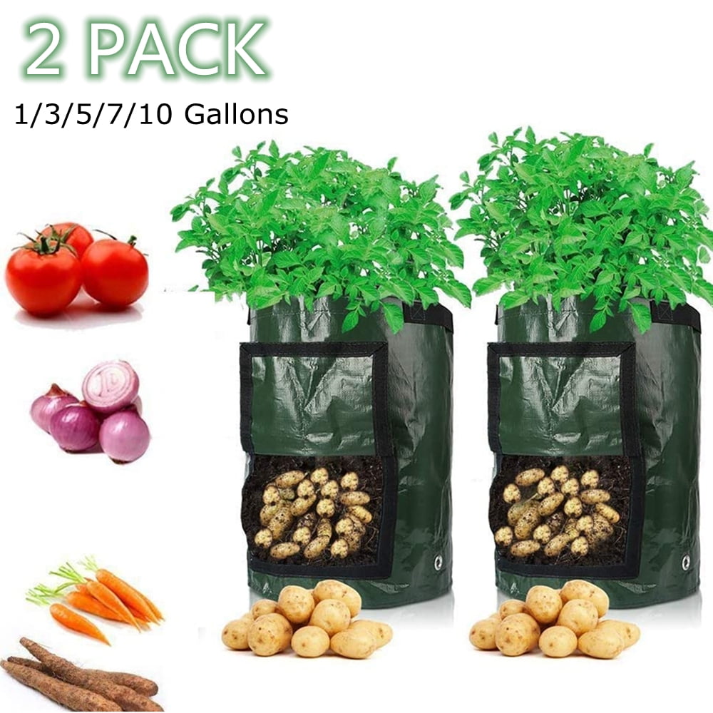 2Pack 1/3/5/7/10 Gallon Potato Grow Bags, Aousthop Vegetables Planter