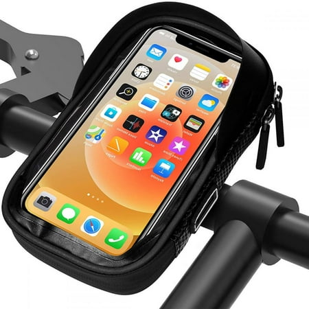 Bike Phone Mount Bag Bike Front Frame Handlebar Bag Waterproof Bike Phone Holder Case Bicycle Accessories Pouch Sensitive Touch Screen Reflective Cycling Accessories