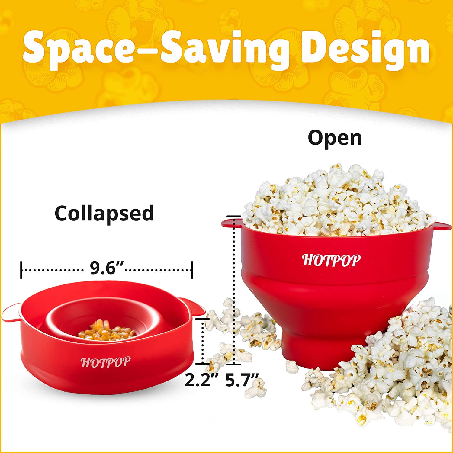  W&P Microwave Silicone Personal Popcorn Popper Maker, Red