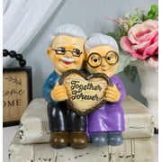Grandpa And Grandma Old Couple With Together Forever Heart Sign Shelf Sitter