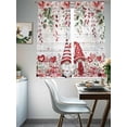 thumbnail image 4 of Semi Sheer Window Curtains 63 Inches Long, Pink Valentine's Day Rod Pocket Voile Silky Chiffon Curtain Treatment Drapes for Kitchen, Living Room, Romance Roses Leaves Gnomes Wooden 52"x63", 2 Panels, 4 of 9
