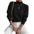 thumbnail image 2 of Women'S Seamless Sweater Ready to Wear Long Sleeve Knitted Pullover Tops Black S, 2 of 8