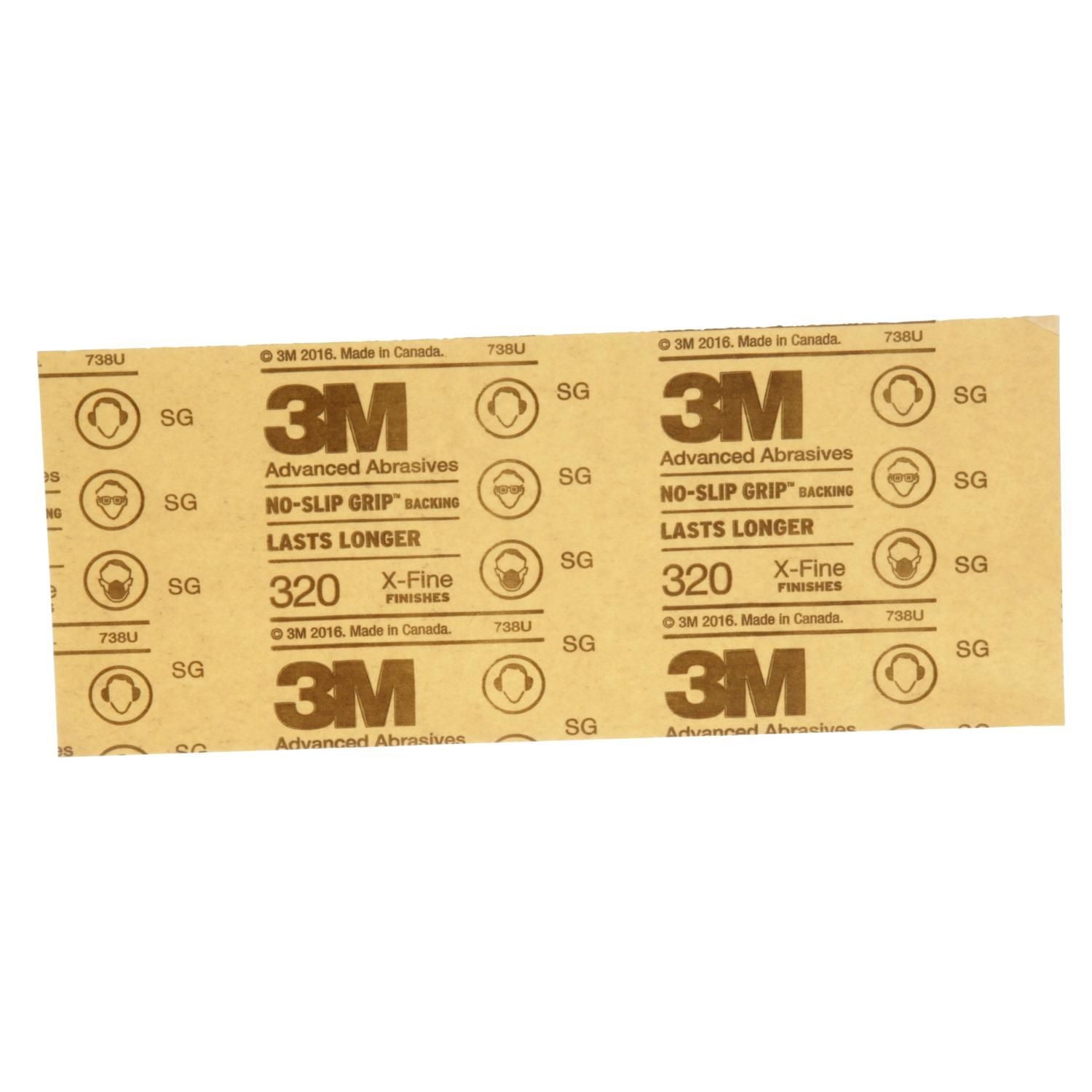 Feuilles abrasives avancées 11320-G-6 SandBlaster(MC) 3M(MC), avec NO-SLIP GRIP, grain 320