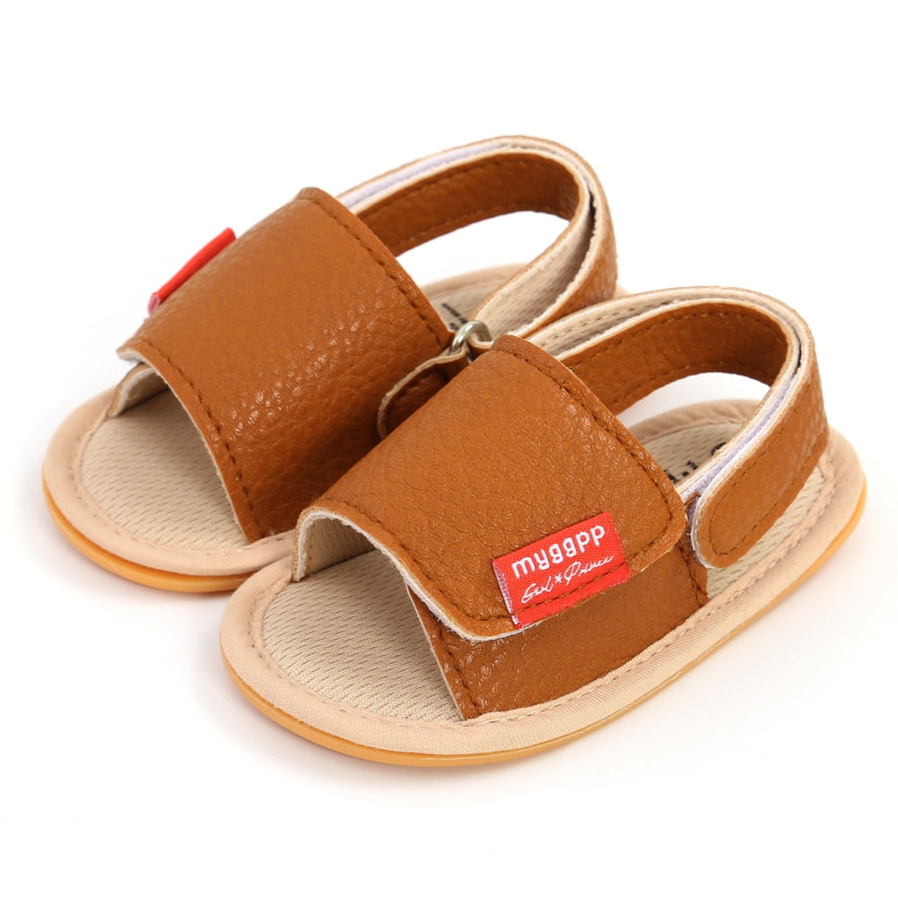 Newborn Baby Girl Boy Summer PU Leather Sandals Anti-slip Prewalker Kids  Soft Sole Crib Shoes 0-18M - Walmart.com