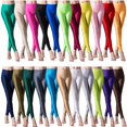thumbnail image 3 of VISNXGI Women Shiny Gym Pants Fitness Leggings Candy Color Ankle Length Trousers Solid Fluorescent Spandex Elastic New Bottom, 3 of 7