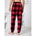 thumbnail image 2 of Men Buffalo Plaid Print Drawstring Waist Pajama Pants, 2 of 4
