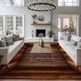 thumbnail image 3 of Brown Vintage Wooden Area Rugs 8'x10', Washable Small Throw Rugs for Living Room Patio, Retro Art Farmhouse Indoor Outdoor Rug Non-Slip Low Pile Carpet Runner Reversible Floor Mats, 3 of 8