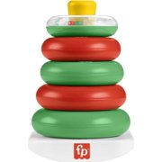 Baby Stacking Toy Rock-A-Stack Rings with Roly-Poly Base for Ages 6+ Months, Made with Plant-Based Materials
