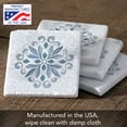 thumbnail image 2 of CounterArt Blue Jeweled Mandala 4 Pack Natural Marble Stone Coasters, 2 of 7