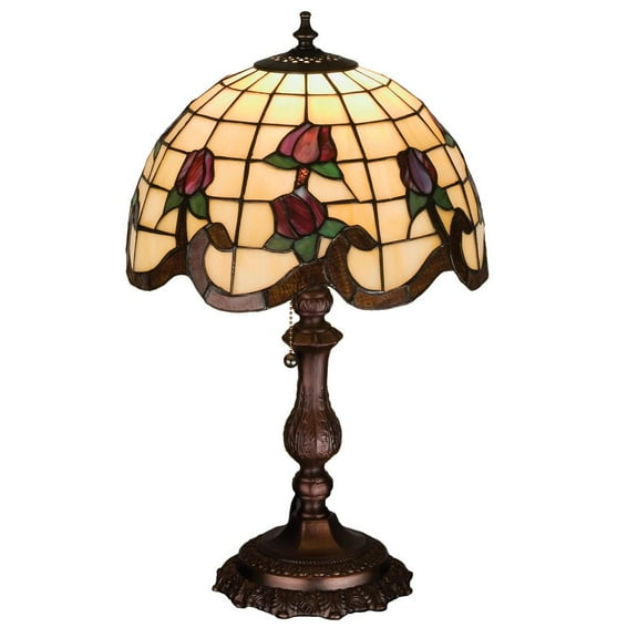 Meyda Tiffany - 19139 - One Light Accent Lamp - Roseborder - Beige Burgundy Xag-80pack