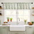 thumbnail image 2 of Hiasan 42 x 18 Inch Kitchen Valance Curtain, Linen Leaf and Branch Pattern Valance for Bedroom Living Room, Rod Pocket Farmhouse Light Filtering Window Valance Curtain, Green on Protea Line, 1 Panel, 2 of 8