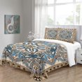 thumbnail image 4 of LAICAIW Boho Chic Floral Quilt Cover, Colorful Boho Striped Bedding Set, 3-Piece, Queen, 4 of 7