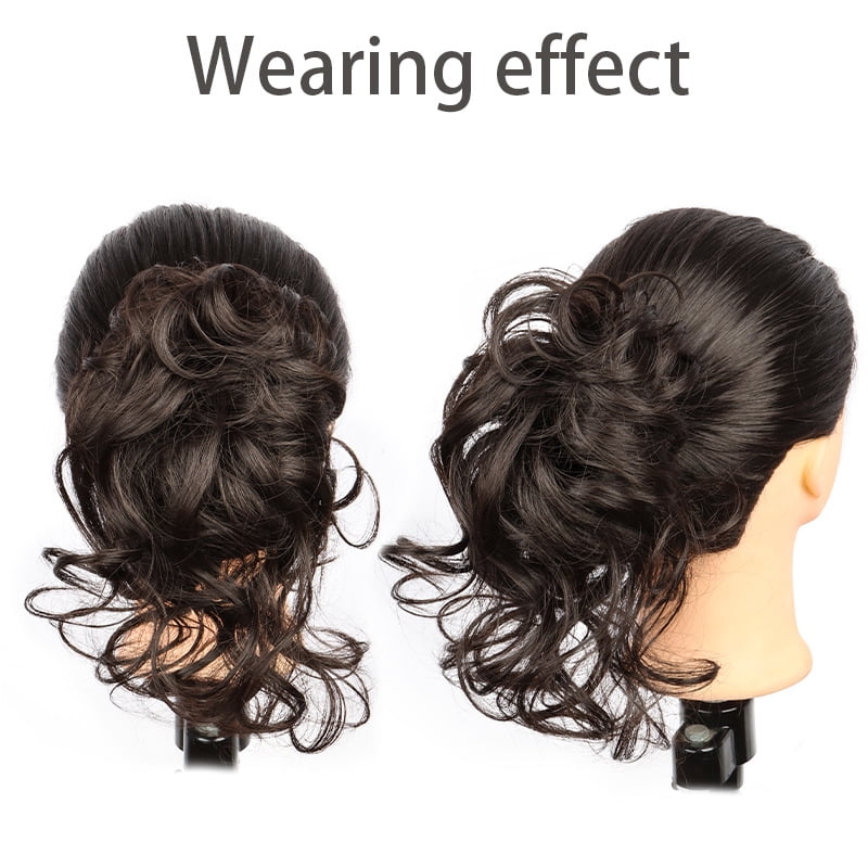 10inch Synthetic Fluffy Short Ponytail Claw Clip Wig Ponytail Extensions Curly Ponytail Ladies Black Brown Hair Clip for Women