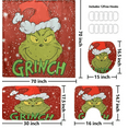 4pcs Christmas Shower Curtain Set How The Grinch Stole Christmas Shower