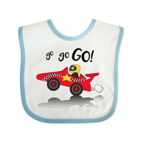 Inktastic Go Go Go Red Racing Car Boys or Girls Baby Bib